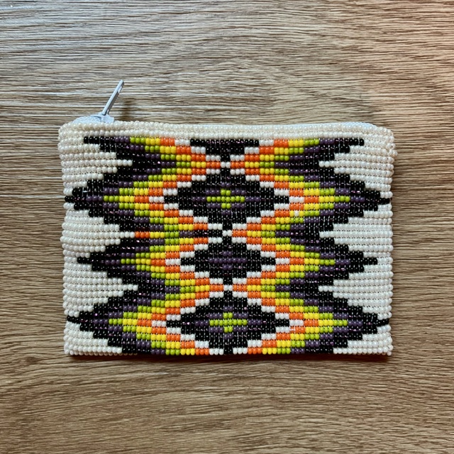 Coin Purse Hand Beaded with Multi-Colors 